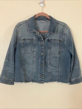 Chico's Cropped Denim Jacket, 16/18